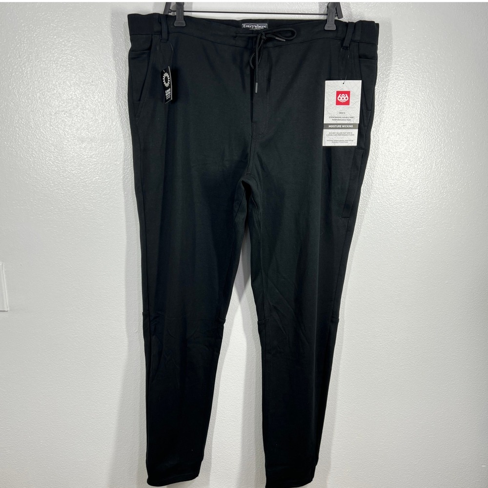 686 Everywhere‎ Performance Pants Moisture Wicking Knit Black Mens XXL Casual